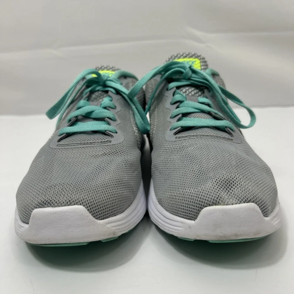 Nike Women Gray Turquoise Revolution 3 Running Shoe 819303-005 Size 8 Sneakers